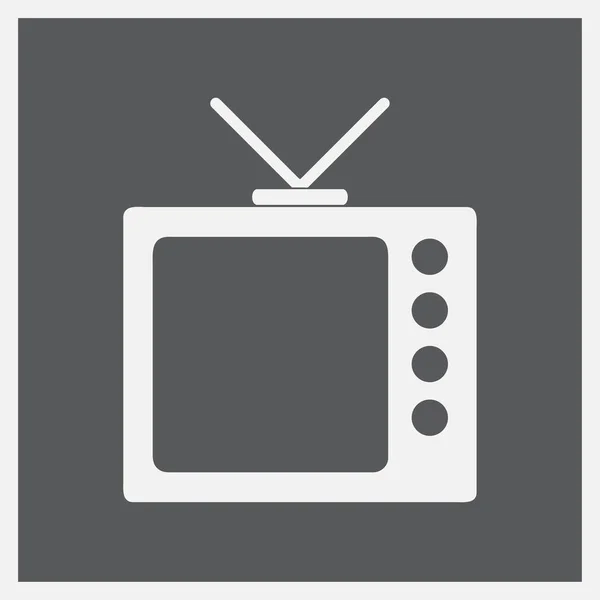 Ikonę telewizora w modnym stylu płaski na białym tle na szarym tle. Ilustracja wektorowa, Eps10. — Wektor stockowy