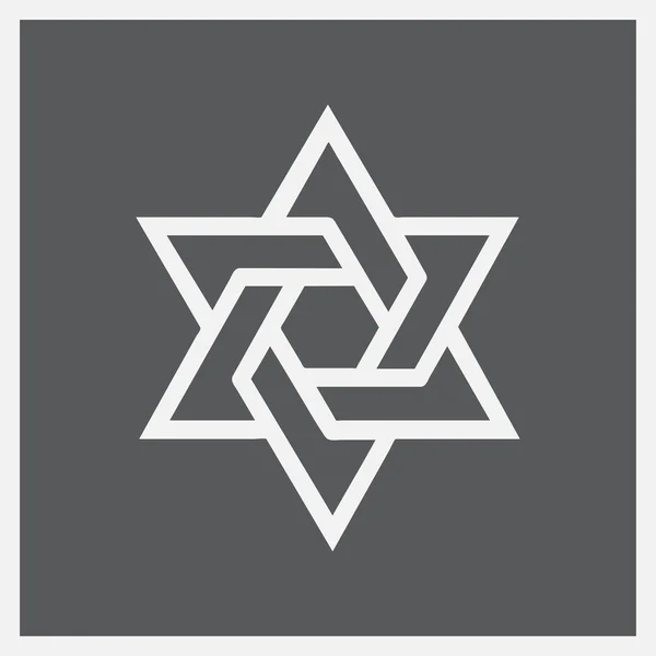 Star of David Icon on grey background. Star of David sign. — Stock Vector