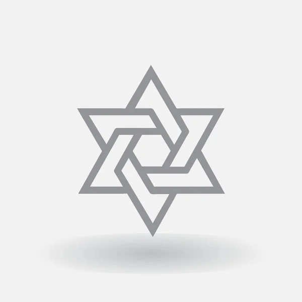 Estrella de David Icono sobre fondo gris. Signo estrella de David . — Vector de stock