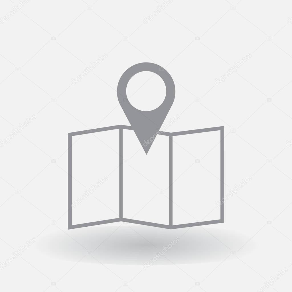 Map pointer icon. Location symbol.