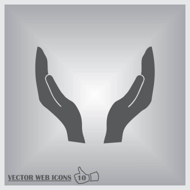 İki el simgesi vektör illüstrasyon eps10.