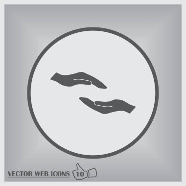 İki el simgesi vektör illüstrasyon eps10.