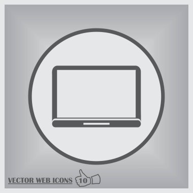 Popüler bir tasarım ile bir dizüstü bilgisayar ekran.