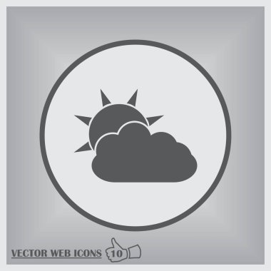 Hava vektör simgesi. Güneş ve bulut