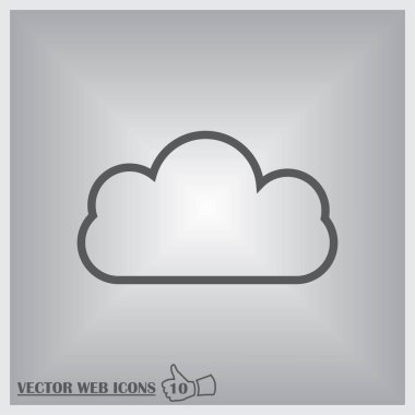 Bulut simgesi, vektör çizimi. düz tasarım biçimi