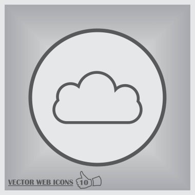 Bulut simgesi, vektör çizimi. düz tasarım biçimi