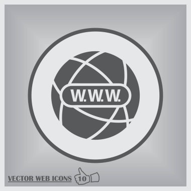Www işareti simgesi. World wide web dünya sembolü.