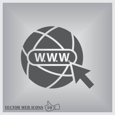 Www işareti simgesi. World wide web dünya sembolü.