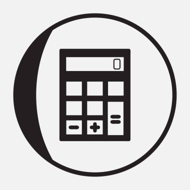 Hesap makinesi simgesi, vektör illüstrasyonu. düz tasarım biçimi