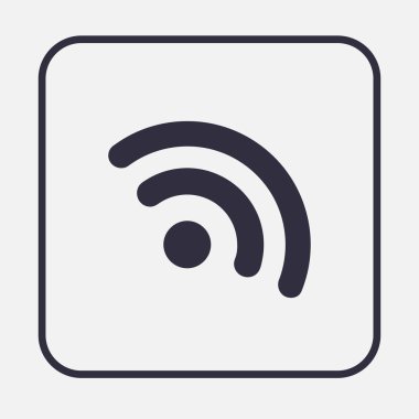 Gri arka plan üzerinde izole trendy düz stil simgesinde WiFi.