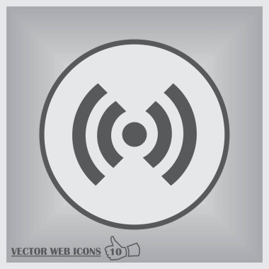 Gri arka plan üzerinde izole trendy düz stil simgesinde WiFi.