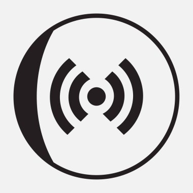Gri arka plan üzerinde izole trendy düz stil simgesinde WiFi.