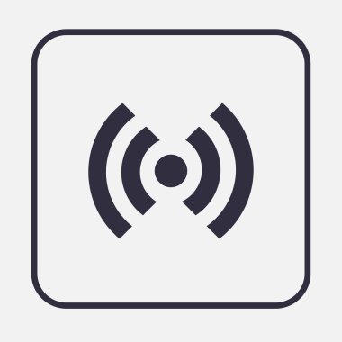 Gri arka plan üzerinde izole trendy düz stil simgesinde WiFi.
