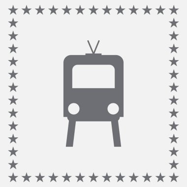 Tren icon.train vektör gri arka plan üzerinde. Taşıma simgeler
