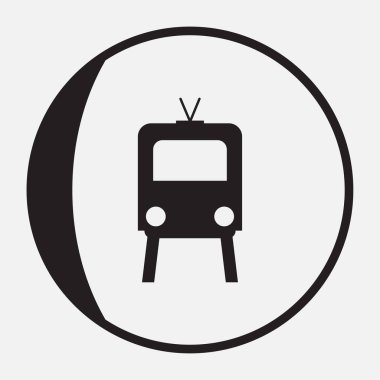 Tren icon.train vektör gri arka plan üzerinde. Taşıma simgeler