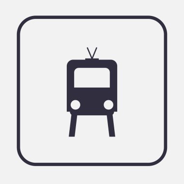 Tren icon.train vektör gri arka plan üzerinde. Taşıma simgeler