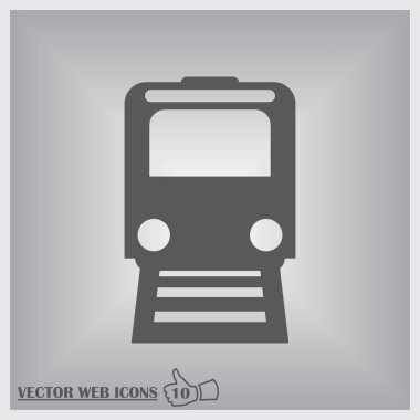 Tren icon.train vektör gri arka plan üzerinde. Taşıma simgeler