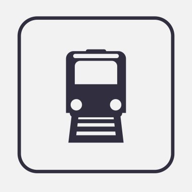 Tren icon.train vektör gri arka plan üzerinde. Taşıma simgeler