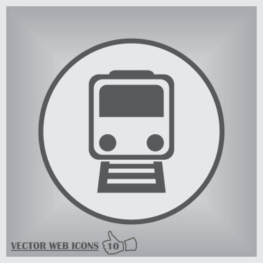 Tren icon.train vektör gri arka plan üzerinde. Taşıma simgeler
