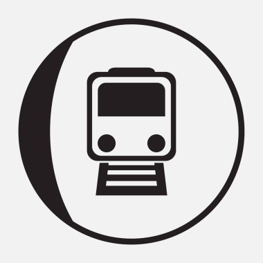Tren icon.train vektör gri arka plan üzerinde. Taşıma simgeler