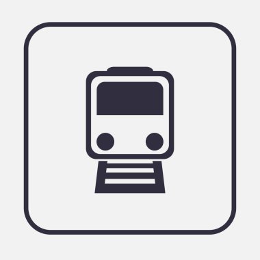 Tren icon.train vektör gri arka plan üzerinde. Taşıma simgeler