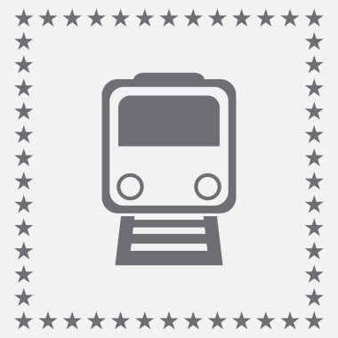 Tren icon.train vektör gri arka plan üzerinde. Taşıma simgeler