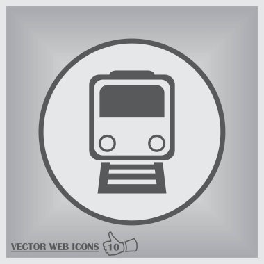 Tren icon.train vektör gri arka plan üzerinde. Taşıma simgeler