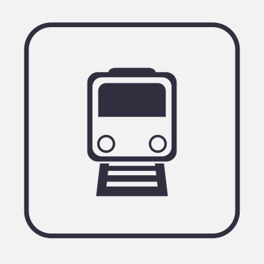 Tren icon.train vektör gri arka plan üzerinde. Taşıma simgeler