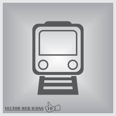 Tren icon.train vektör gri arka plan üzerinde. Taşıma simgeler