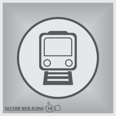 Tren icon.train vektör gri arka plan üzerinde. Taşıma simgeler