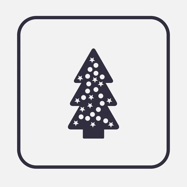 Рождественская елка элегантная с орнаментами и Новый год, стильная векторная иллюстрация, EPS10 — стоковый вектор