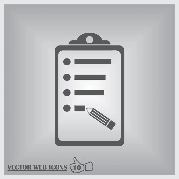 Clipboard Isolado Flat Web Mobile Icon —  Vetores de Stock