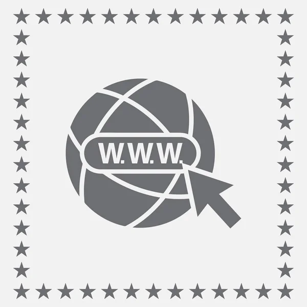 Ícone de sinal WWW. Símbolo do globo mundial . — Vetor de Stock