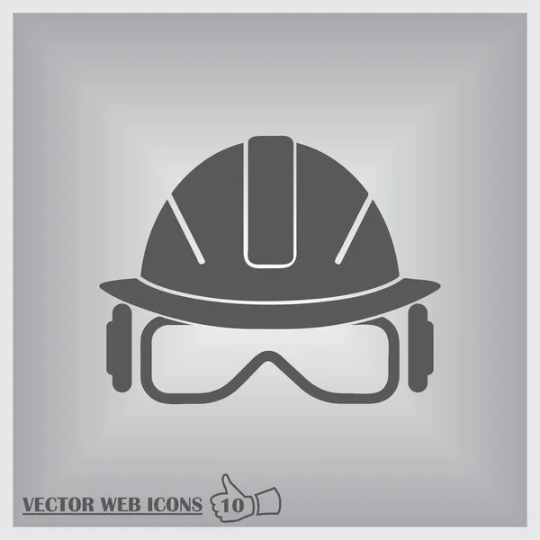 Illustration vectorielle d'une icône web. casque de sécurité, casque rigide — Image vectorielle