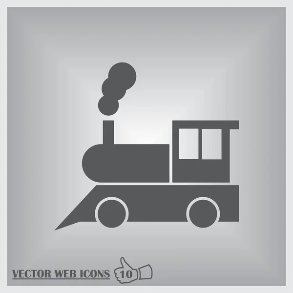 Icône du train : vieux pictogramme classique de locomotive à vapeur sur fond plat . — Image vectorielle