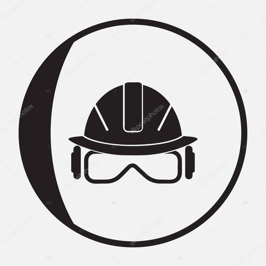 Vector illustration of a web icons. safety helmet, hard hat