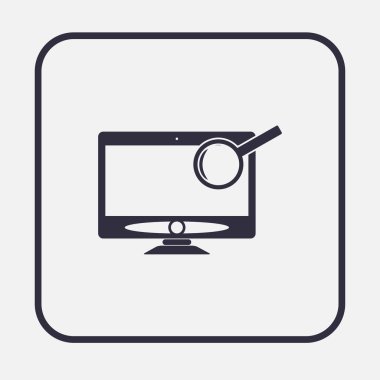 Bilgisayar monitörü büyüteç simgesini basit tarzı