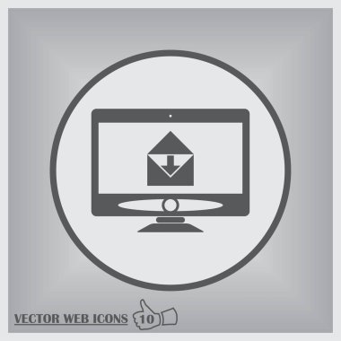 monitör posta kavramı simgesi