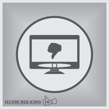 Bir başparmak aşağı el işareti ile kişisel bilgisayar