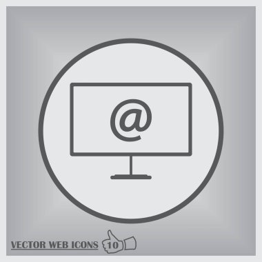 İzleyicisi'nde e-posta. Bir vektör. Kafes.