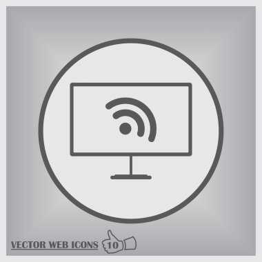 düz stil rss monitör vektör simgesi