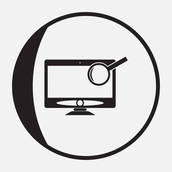Ikonę lupy monitora komputera w prosty styl — Wektor stockowy