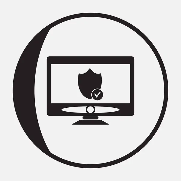 Symbool van het pictogram van de beveiliging van de Computer van de Cyber Security. — Stockvector