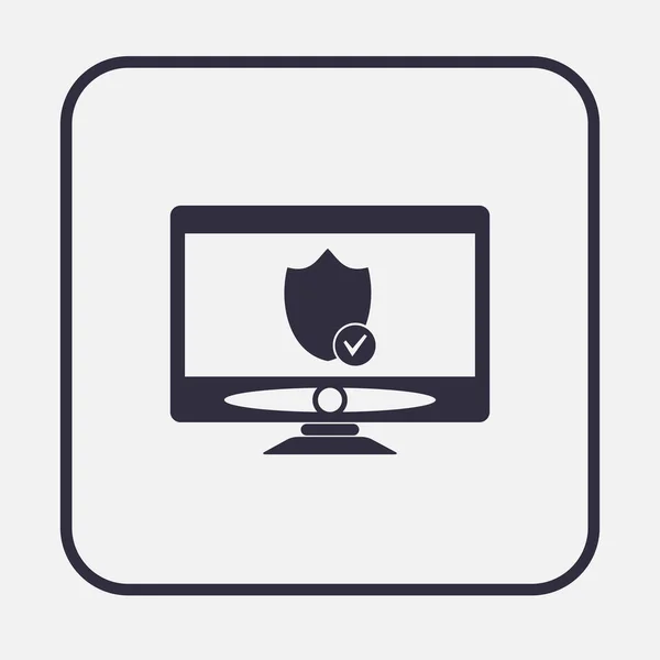 Symbool van het pictogram van de beveiliging van de Computer van de Cyber Security. — Stockvector