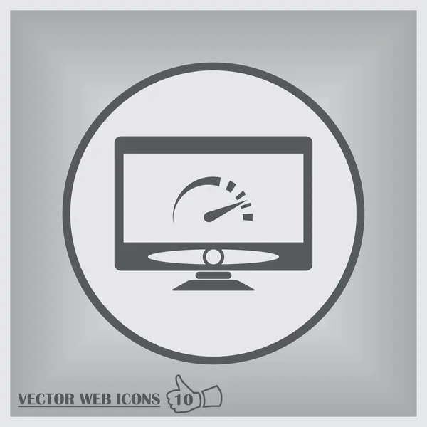 Icona del computer portatile di prova di velocità — Vettoriale Stock