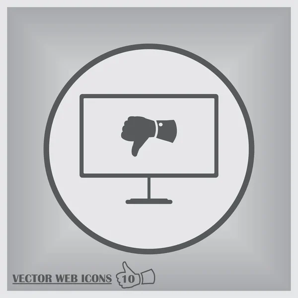 Vector monitor icon. thumb icon — Stock Vector