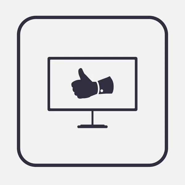 Vector monitor icon. thumb icon — Stock Vector