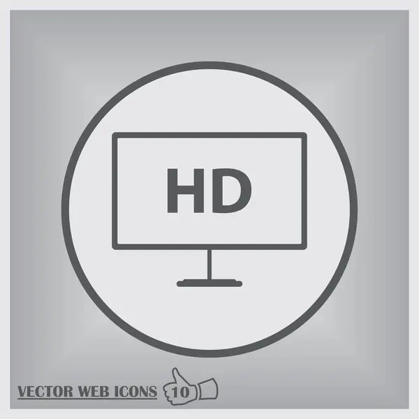 O estilo de web design monitor hd. Ícone vetorial . —  Vetores de Stock