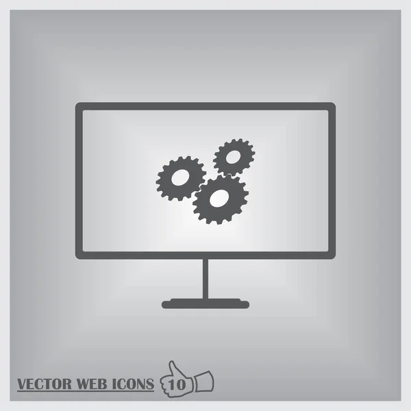 Monitor de servicio icono web — Vector de stock