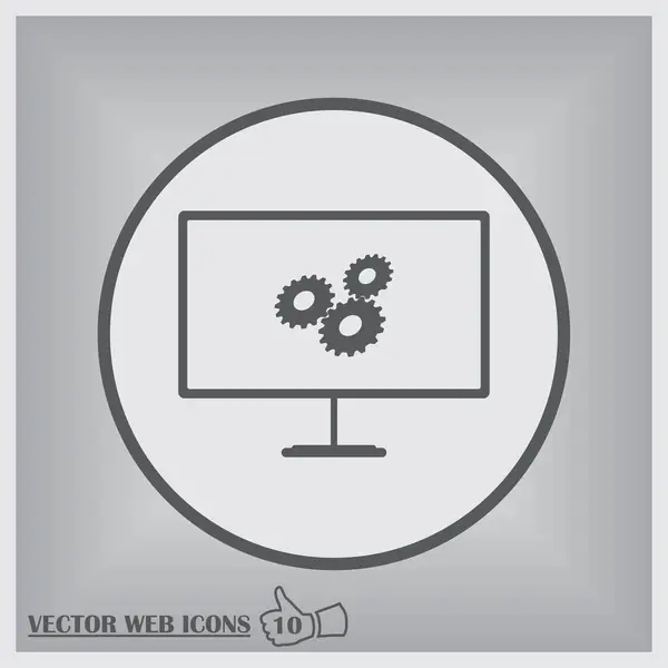 Ícone web monitor de serviço —  Vetores de Stock